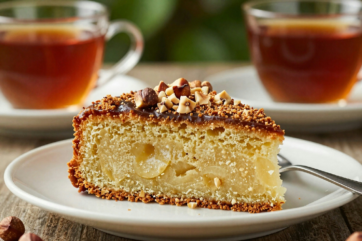 Torta di mele preparata con farina di nocciole per un dolce dal sapore unico e avvolgente